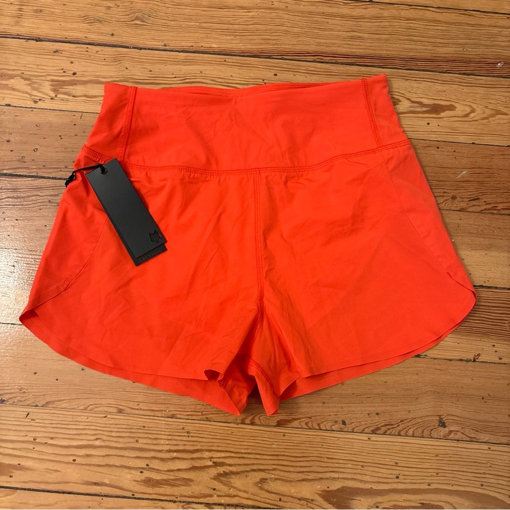 Greyson Neon Orange High-Rise Athletic Shorts